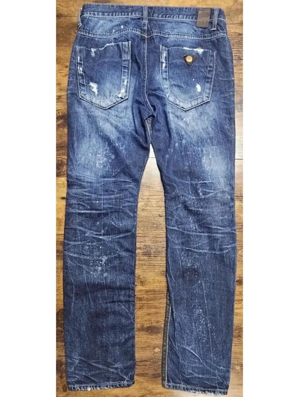 Buckaroo Jeans Mens Size 32x32 Indigo Patches Destroyed Distressed Designer‎